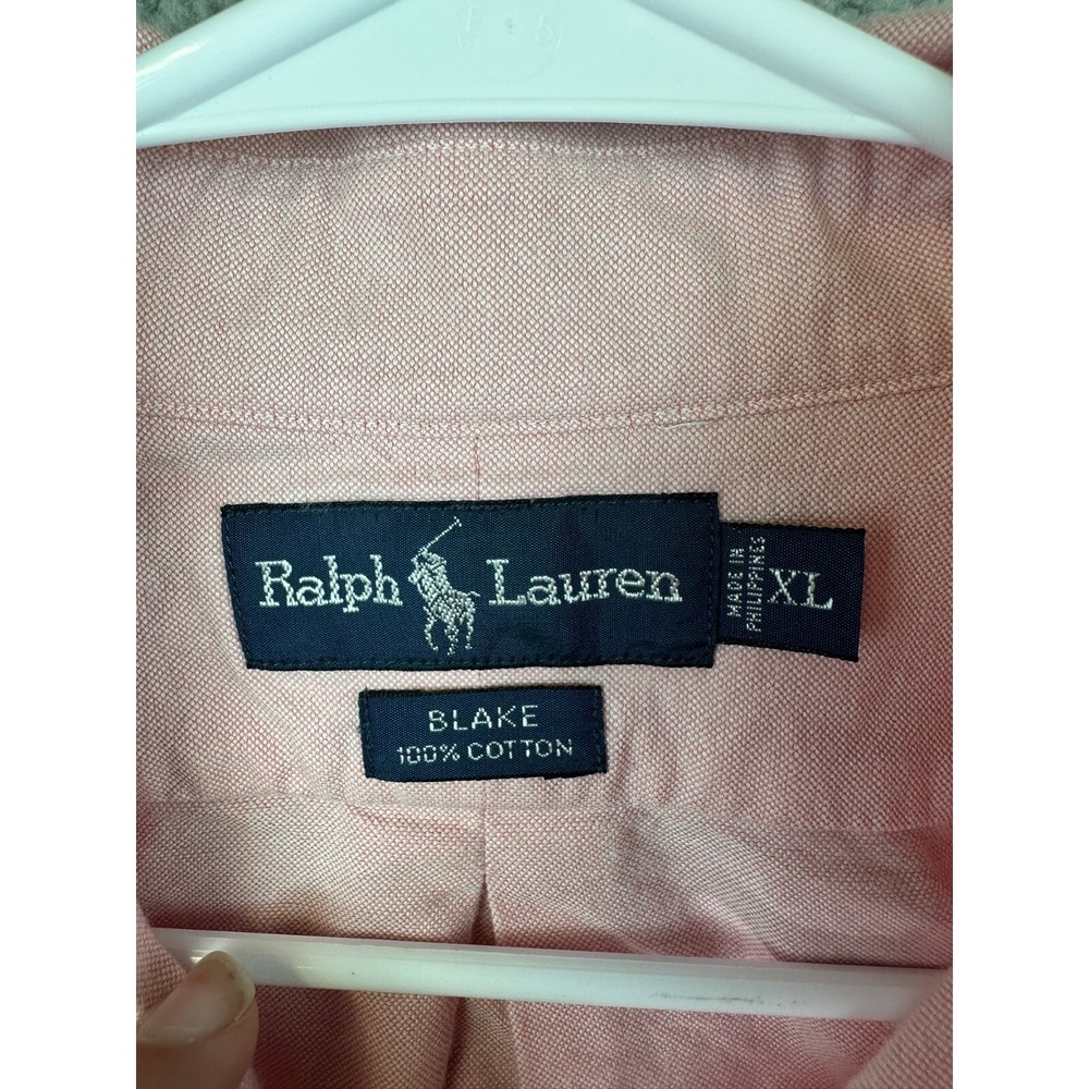 Ralph Lauren Shirt Mens XL Pink Oxford Blake Button Down Flex Pony Preppy Mens - Picture 4 of 8